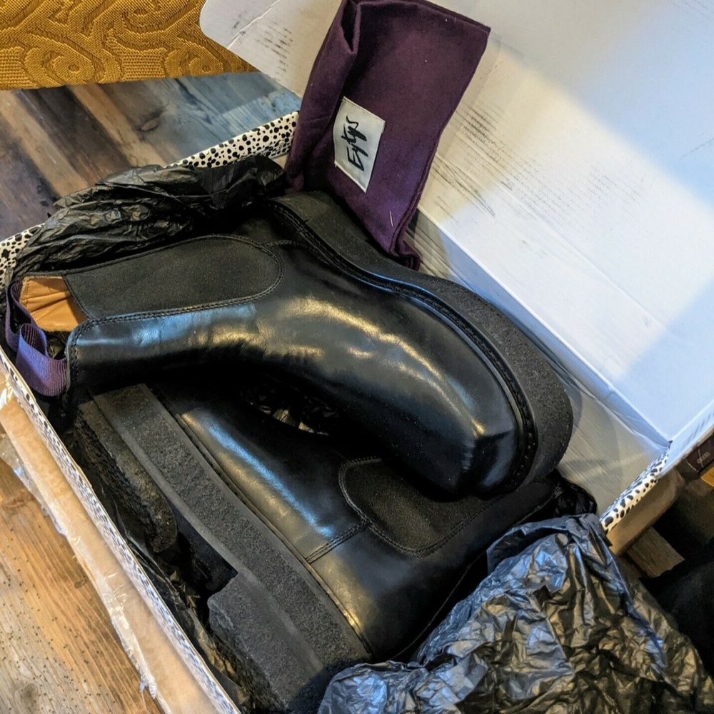 Brand New Eytys Ortega Black Leather Chelsea Boots